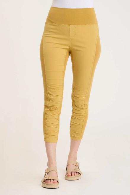 Candy Yellow Swirls Capri Leggings for Women – Wired Cat